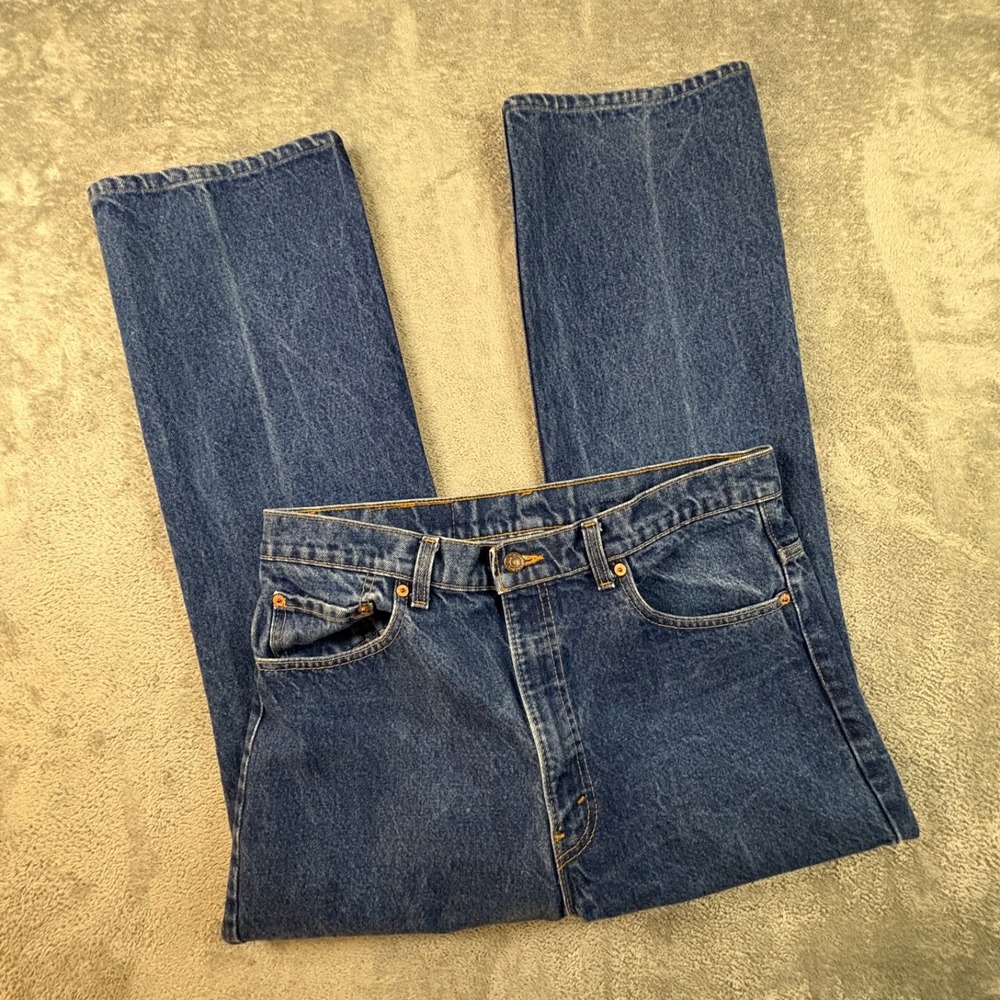 VTG 1990 Levis 517 Mens 35.5x28.5 Medium Wash Red Tab Bootcut Jeans Made in USA